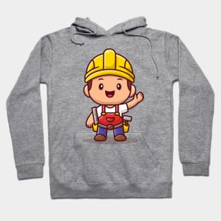 Handyman With Ruler And Hammer Hoodie